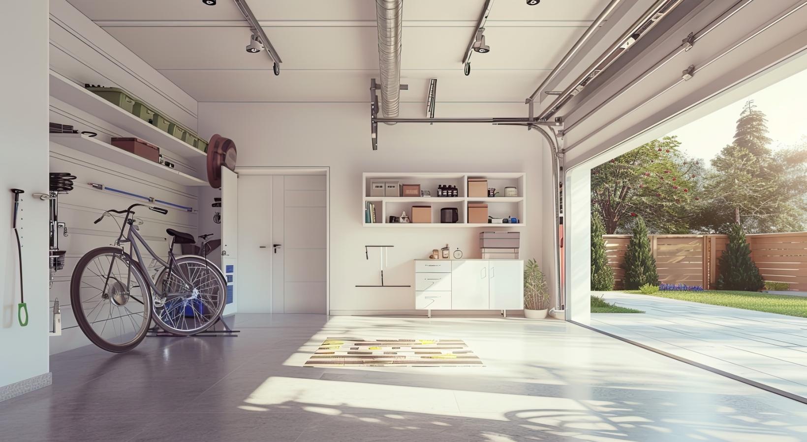 a bike in a garage