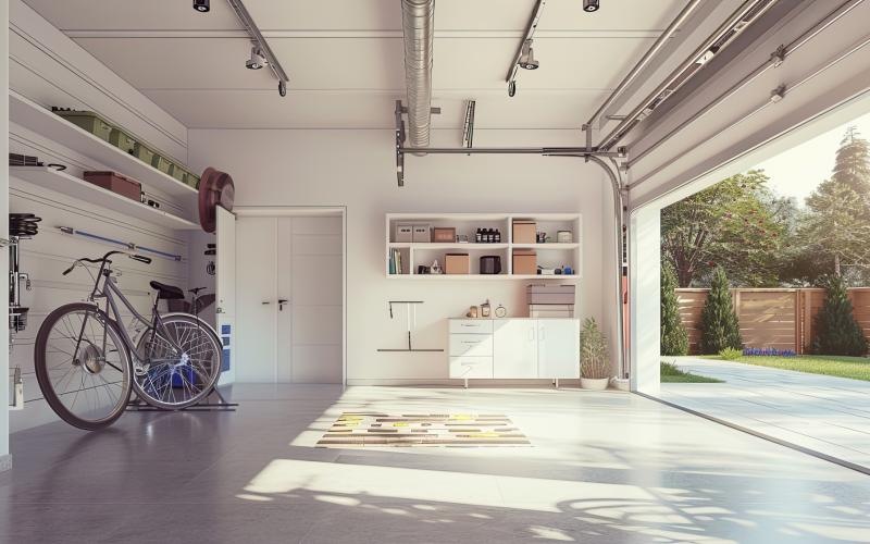a bike in a garage